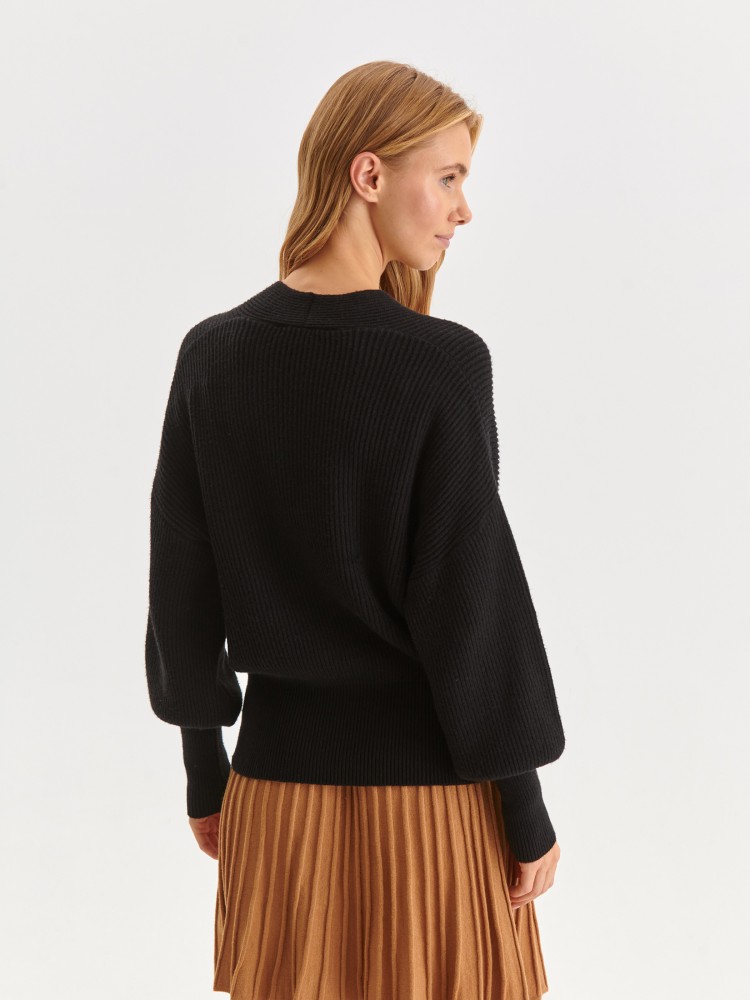 Sweter z kopertowym dekoltem