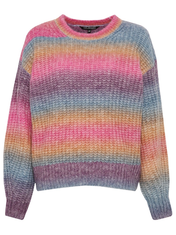 Tęczowy sweter damski