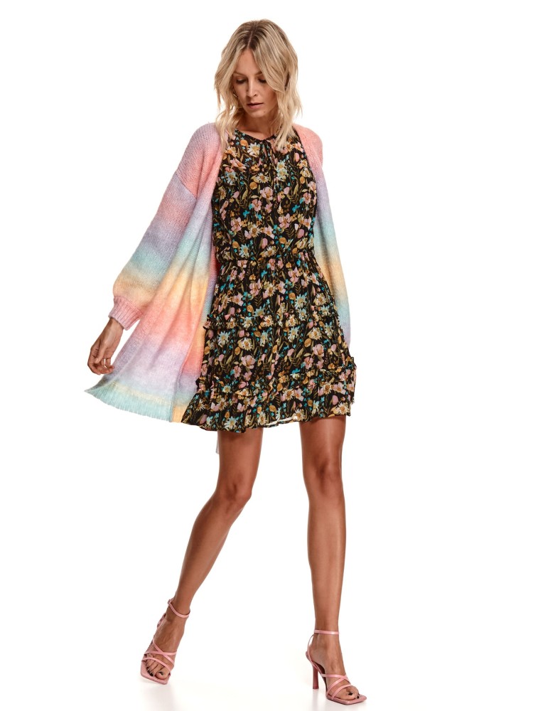 Kolorowy kardigan z paskiem  Kolorowy kardigan z paskiem