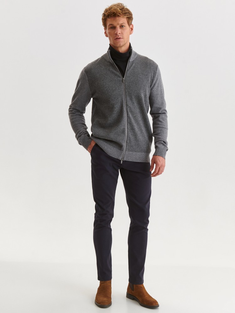 Kardigan wzorzysty w jodełkę