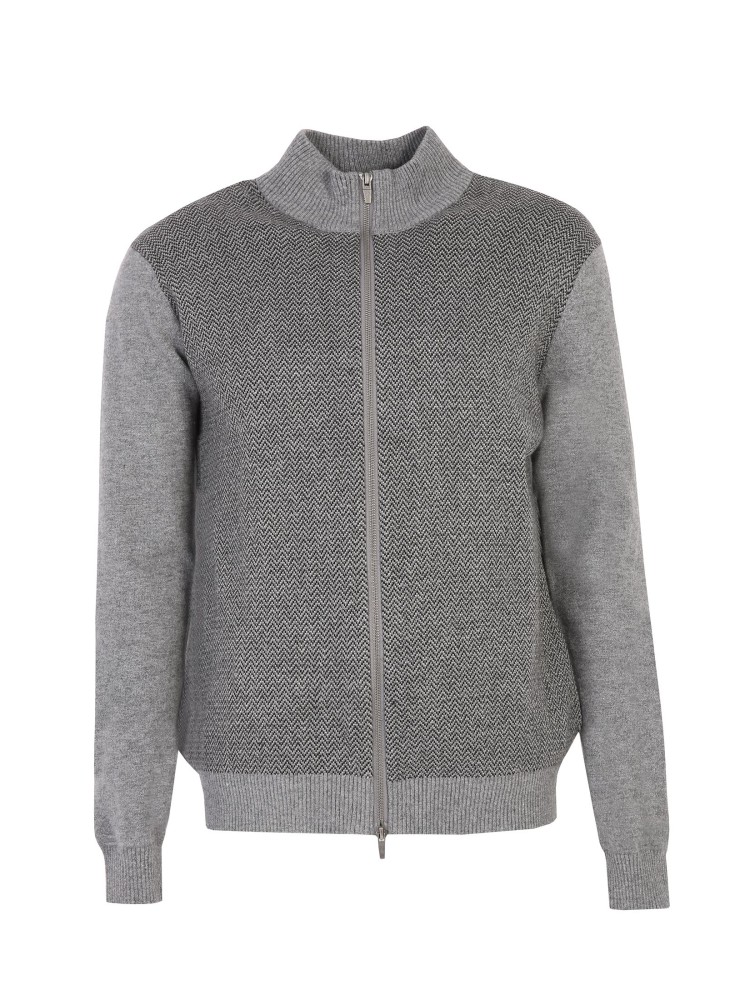 Kardigan wzorzysty w jodełkę