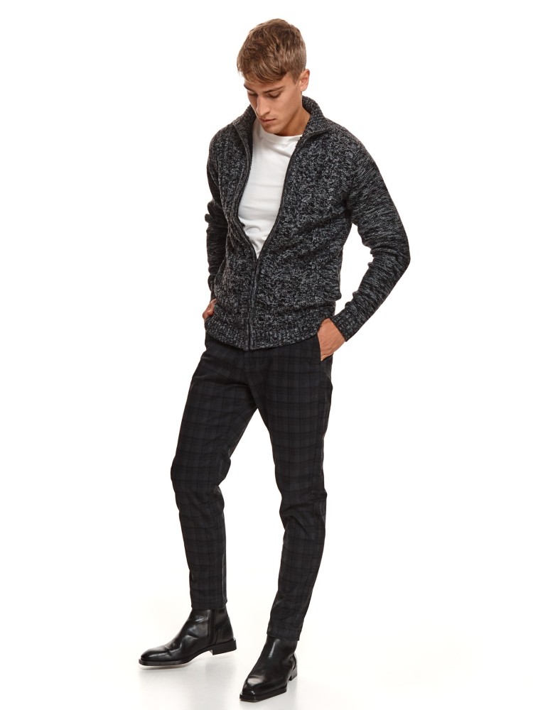 Ocieplany kardigan ze stójką