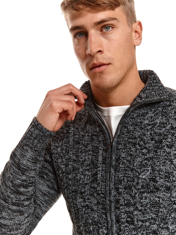 Ocieplany kardigan ze stójką