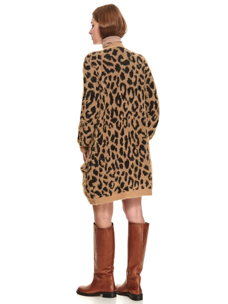 Długi kardigan w lamparcie cętki