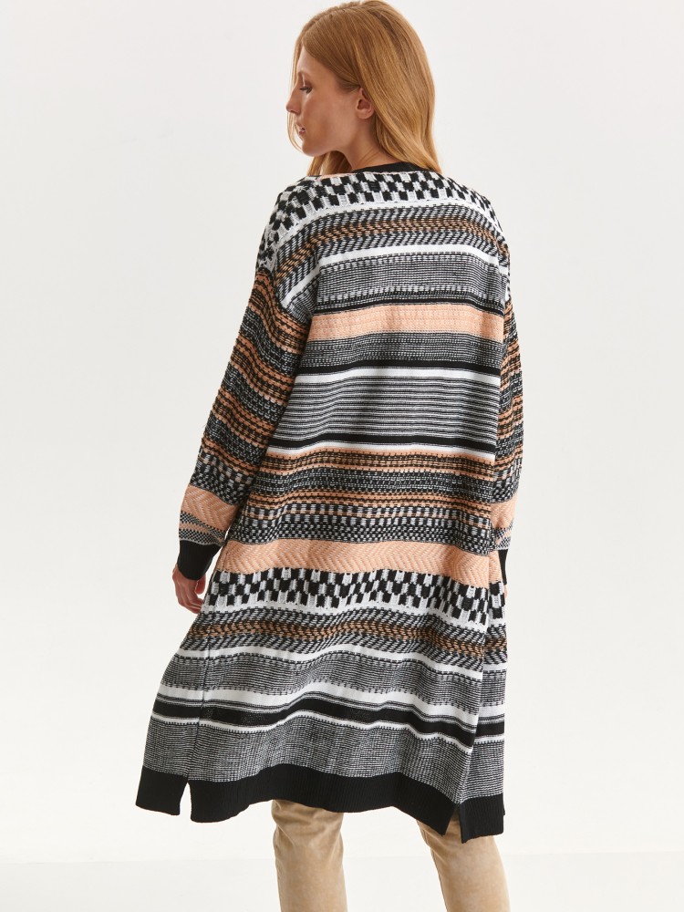 Długi kardigan etno