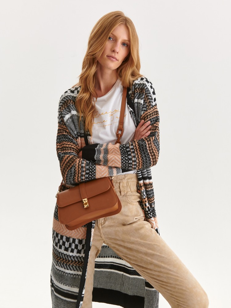 Długi kardigan etno