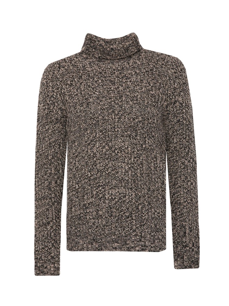 Otulający golf z melanżowej dzianiny