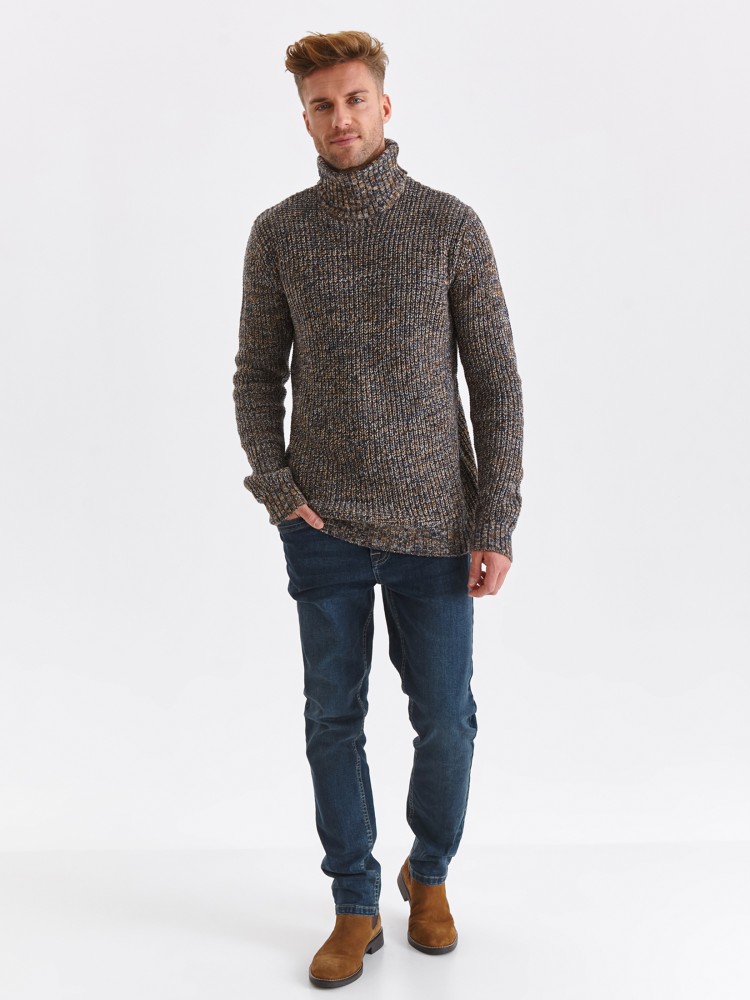 Otulający golf z malenżowej dzianiny