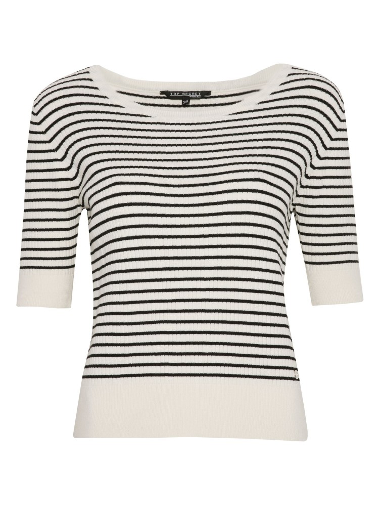 Sweter z rękawem 3/4 w paski