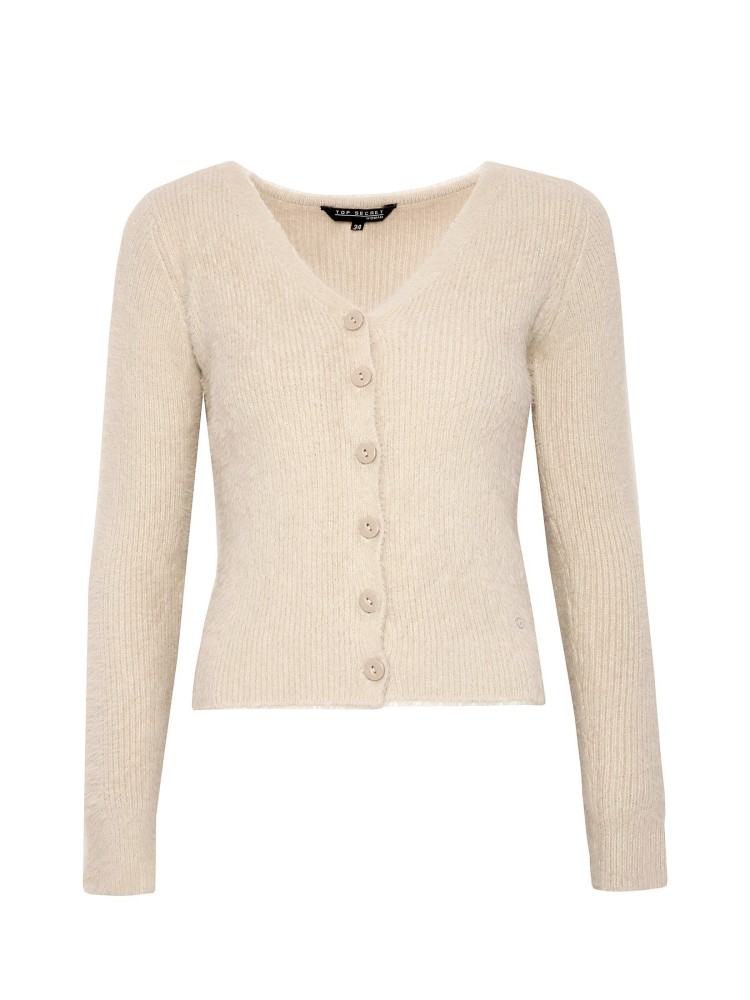 Krótki dopasowany kardigan damski