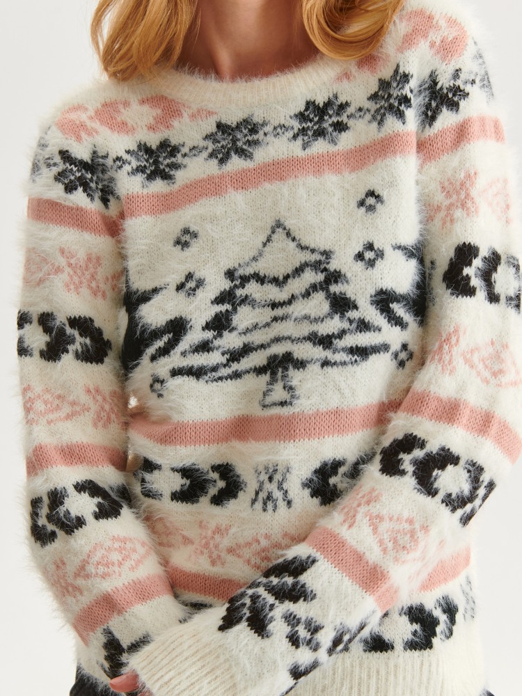 Sweter damski z  motywem zimowym