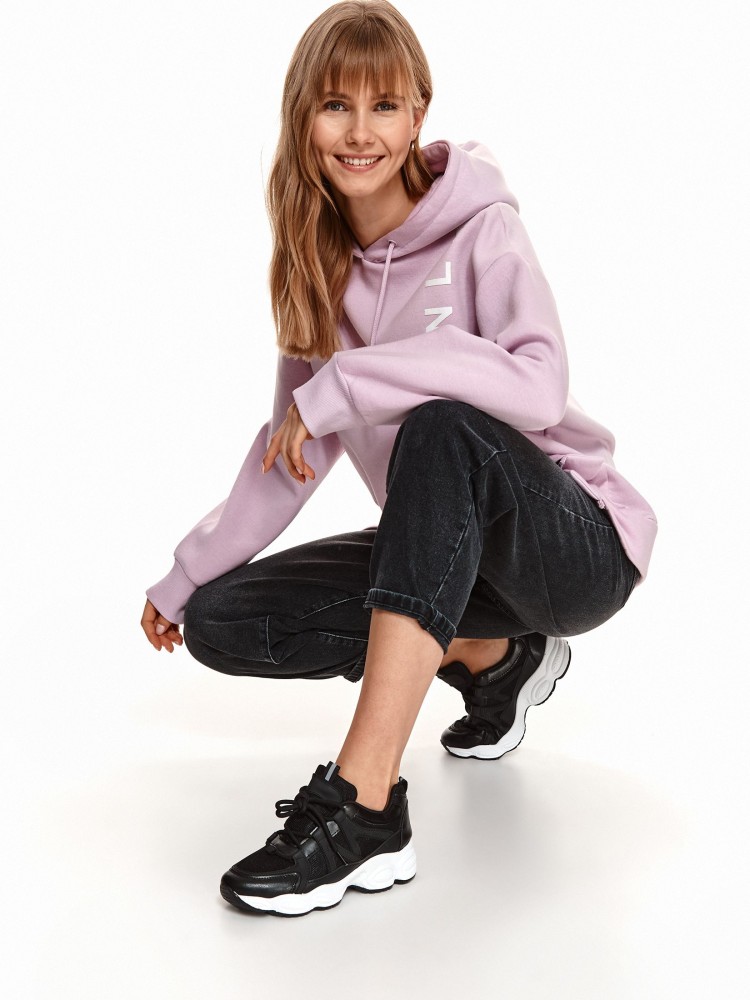 Długa nierozpinana bluza damska z kapturem, oversize