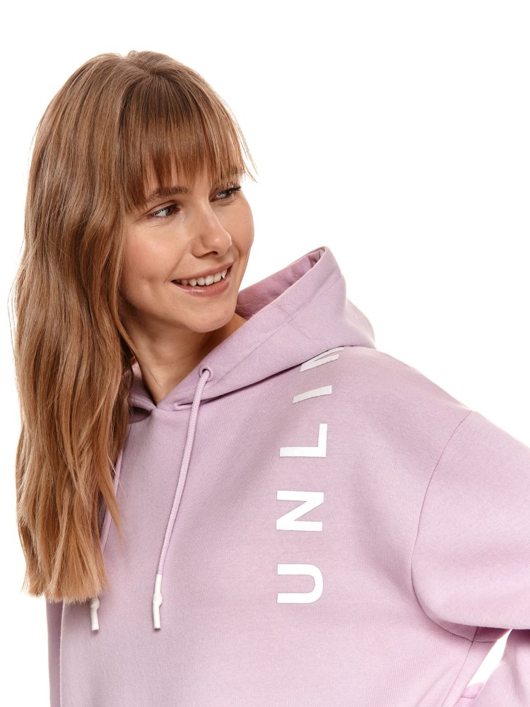 Długa nierozpinana bluza damska z kapturem, oversize