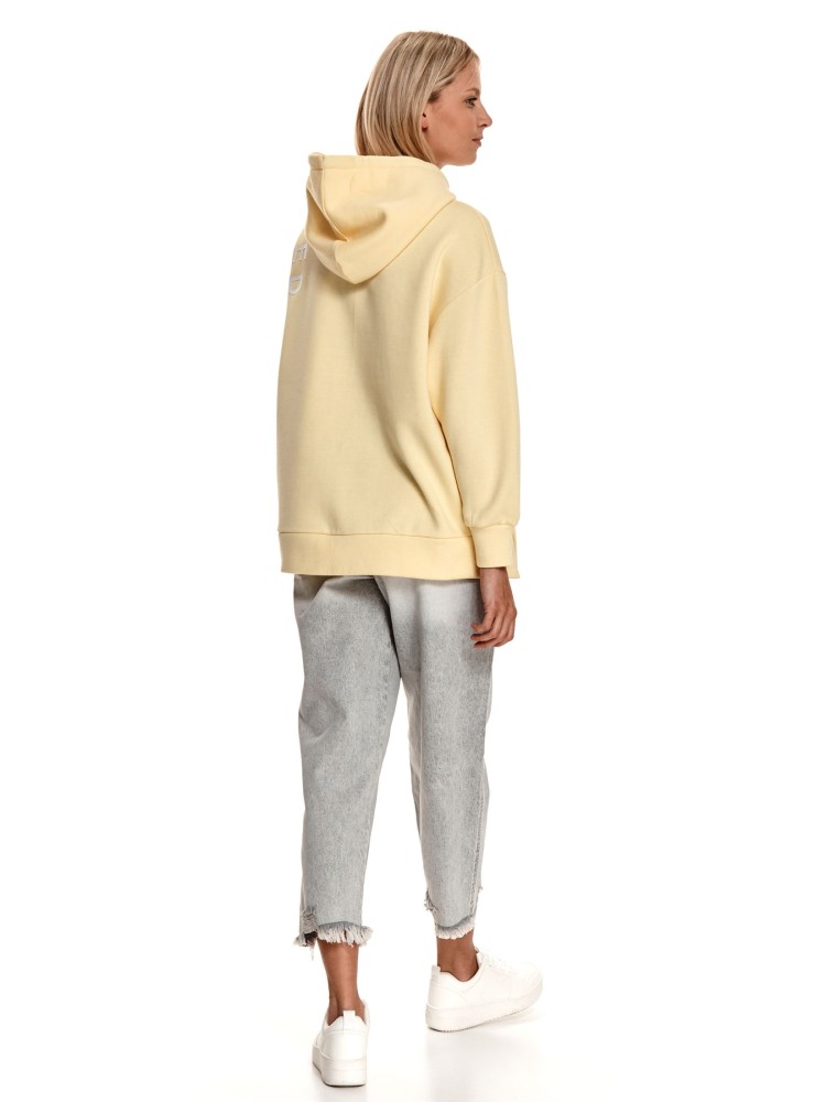 Długa nierozpinana bluza damska z kapturem