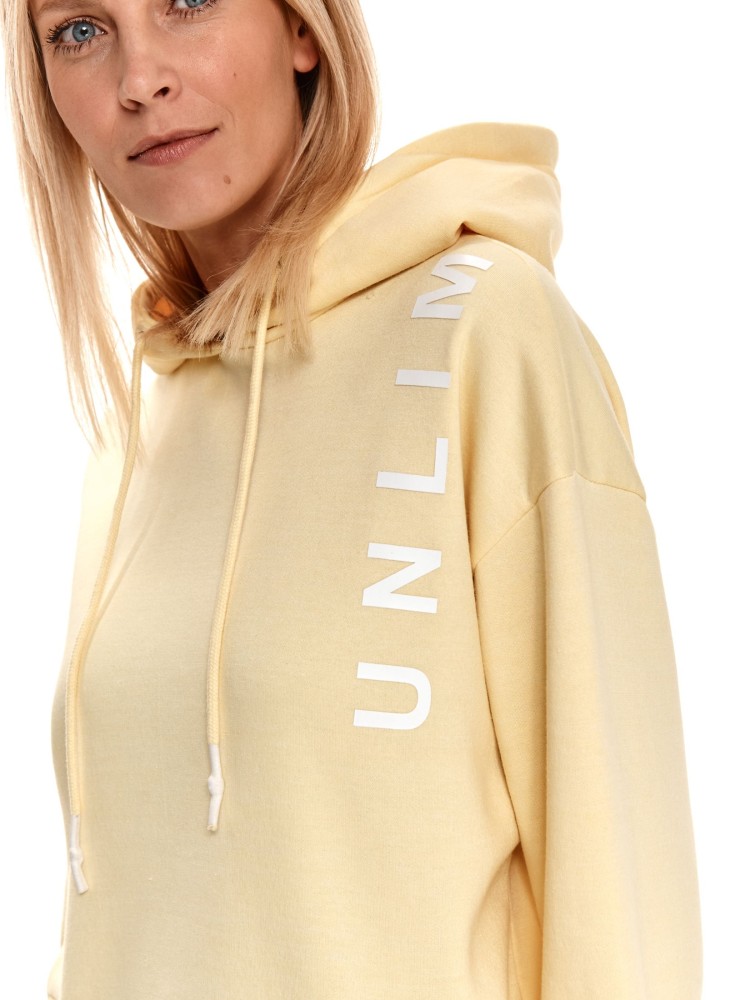 Długa nierozpinana bluza damska z kapturem