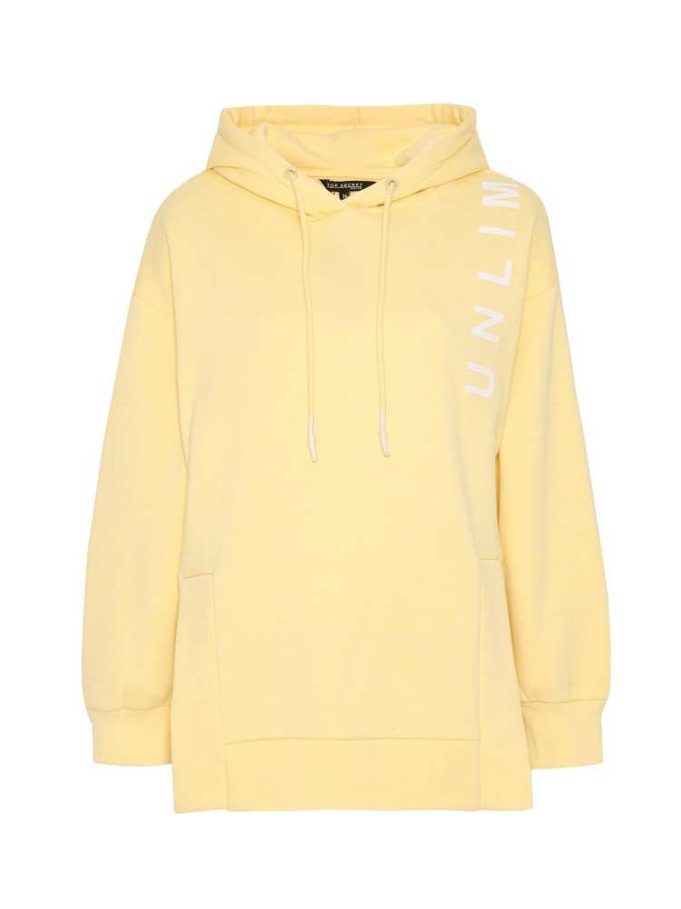 Długa nierozpinana bluza damska z kapturem