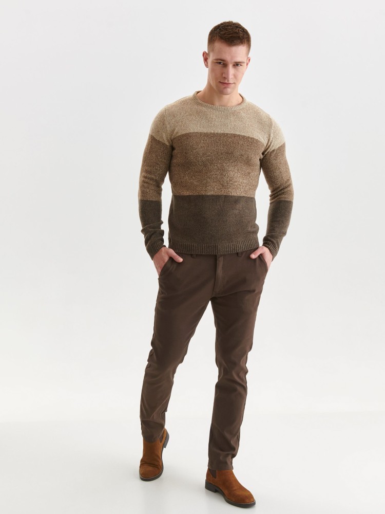 Ciepły sweter z melanżowanej dzianiny