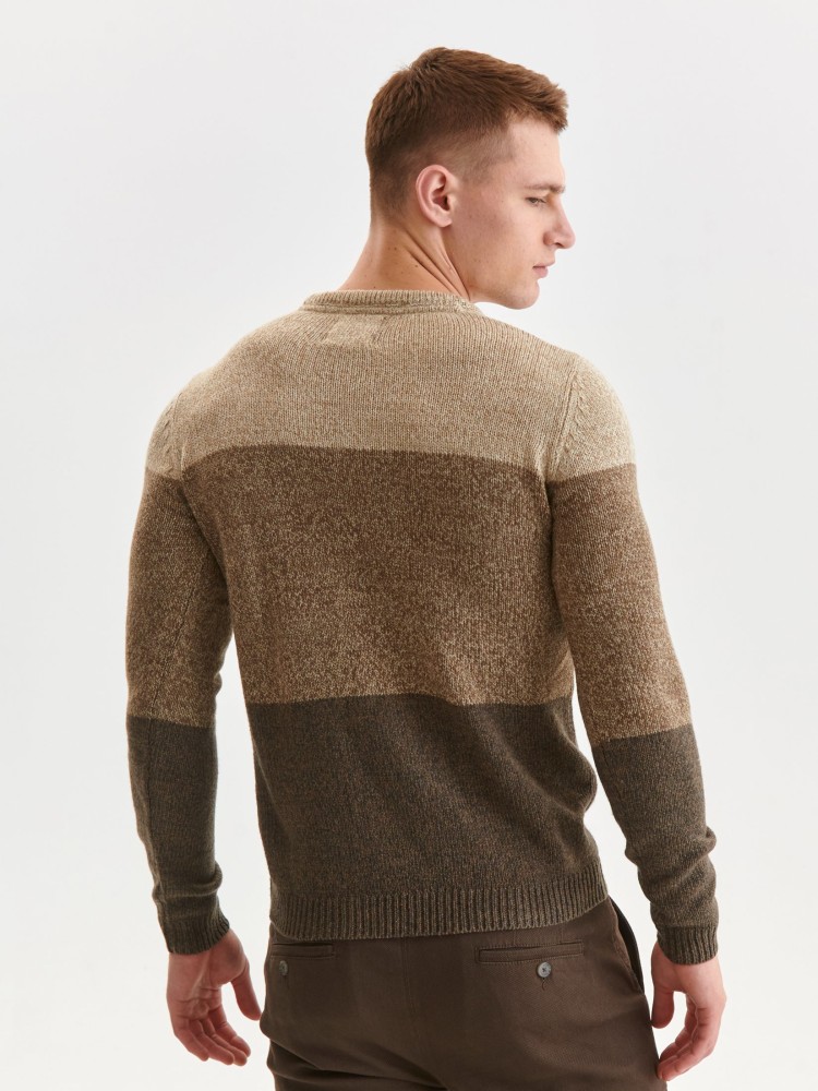 Ciepły sweter z melanżowanej dzianiny