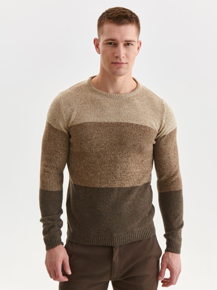 Ciepły sweter z melanżowanej dzianiny