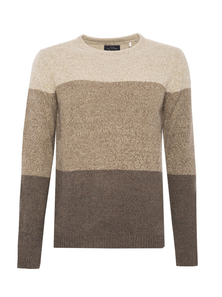 Ciepły sweter z melanżowanej dzianiny