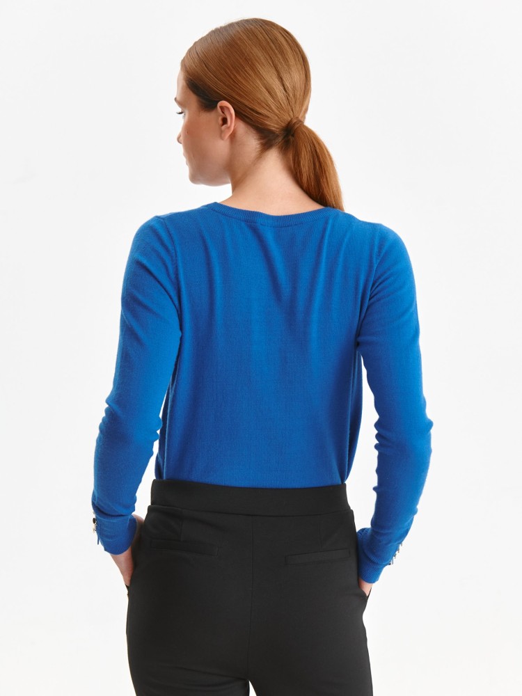 Krótki sweter z ozdobnymi guzikami Krótki sweter z ozdobnymi guzikami
