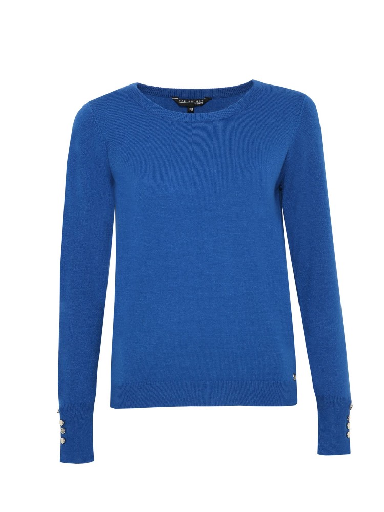 Krótki sweter z ozdobnymi guzikami Krótki sweter z ozdobnymi guzikami