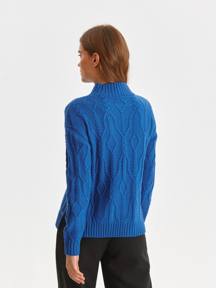 Sweter z półgolfem z warkoczowym splotem Sweter z półgolfem z warkoczowym splotem