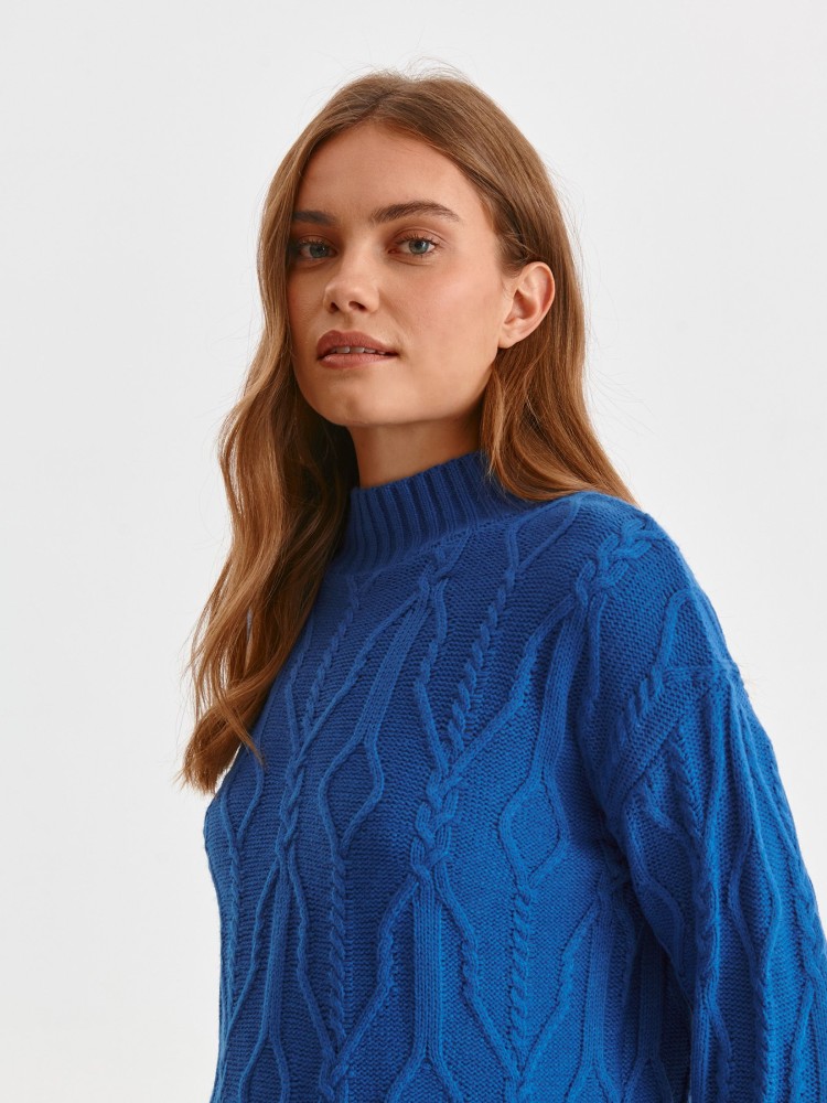 Sweter z półgolfem z warkoczowym splotem Sweter z półgolfem z warkoczowym splotem