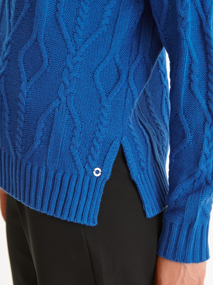 Sweter z półgolfem z warkoczowym splotem Sweter z półgolfem z warkoczowym splotem
