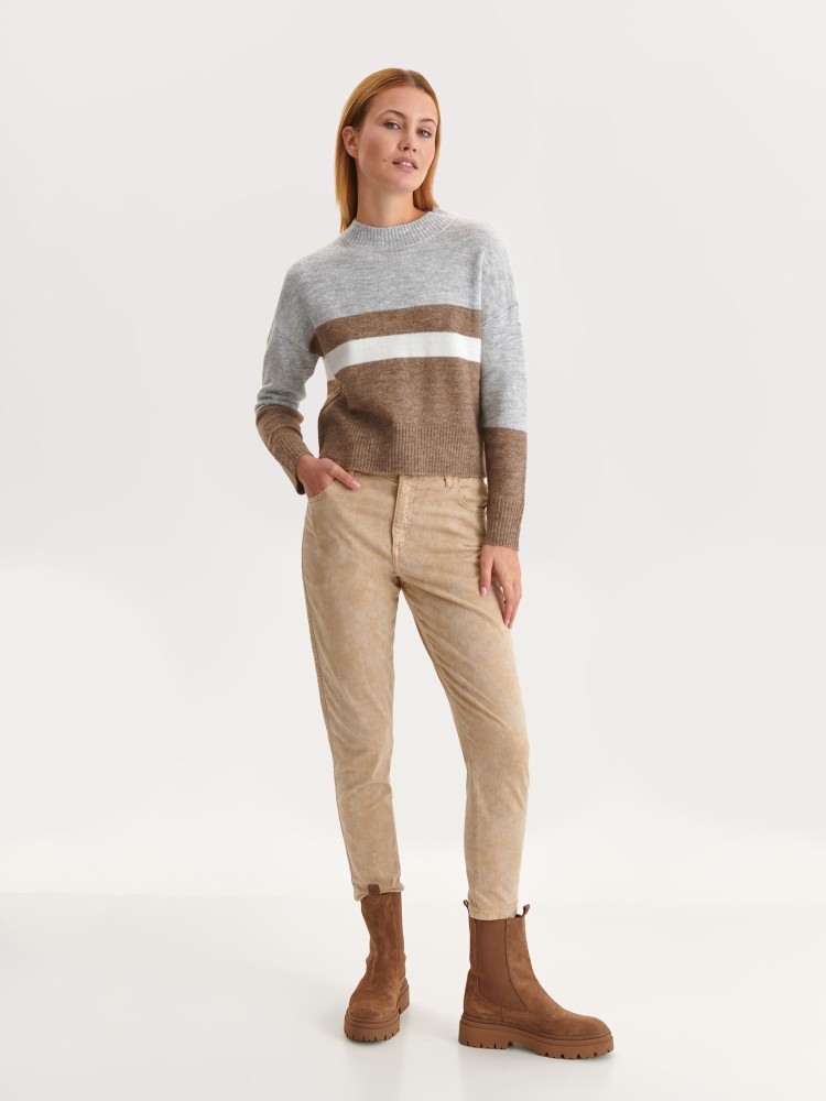 Krótki sweter w blok kolorystyczny Krótki sweter w blok kolorystyczny