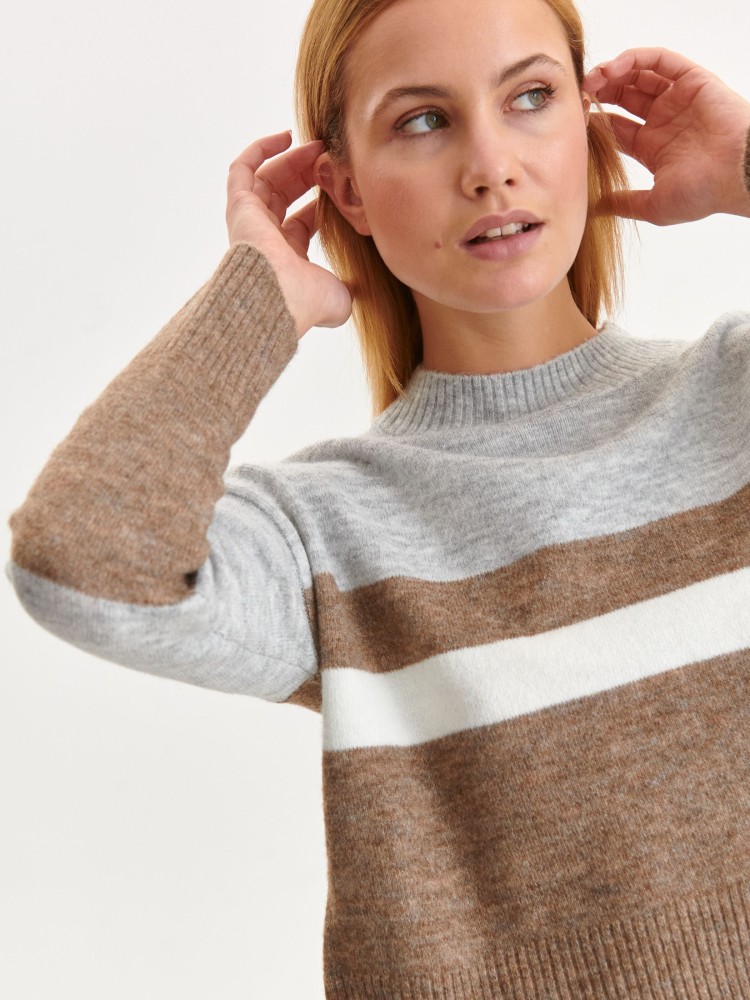 Krótki sweter w blok kolorystyczny Krótki sweter w blok kolorystyczny