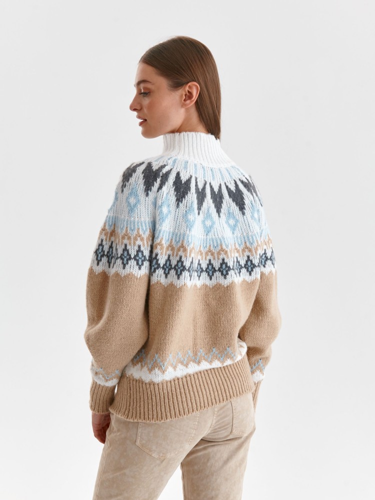 Sweter z półgolfem we wzór Sweter z półgolfem we wzór