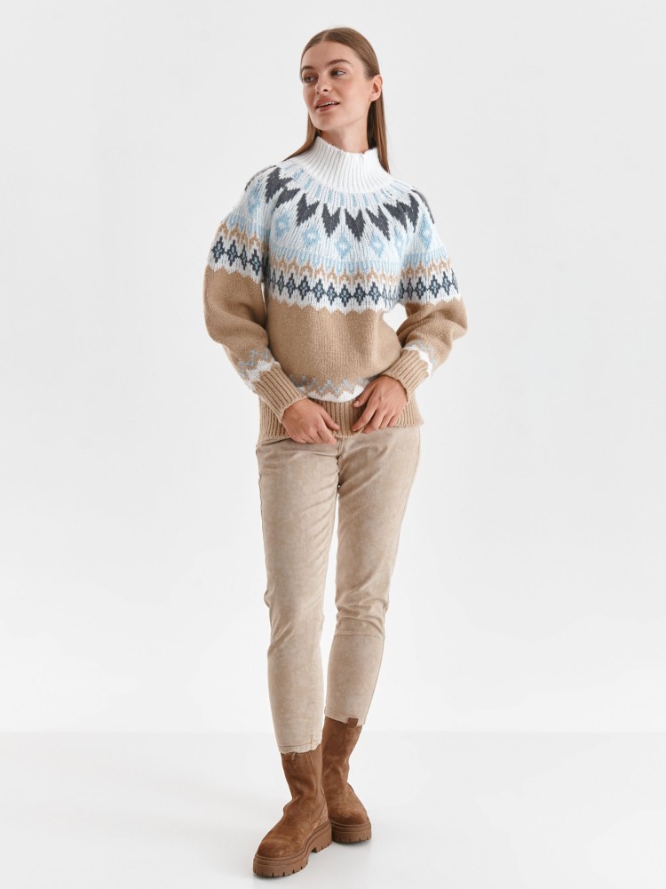 Sweter z półgolfem we wzór Sweter z półgolfem we wzór