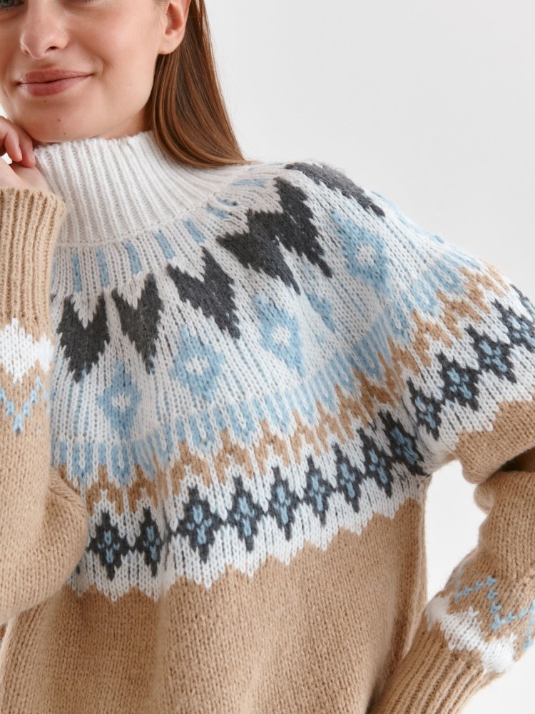 Sweter z półgolfem we wzór Sweter z półgolfem we wzór