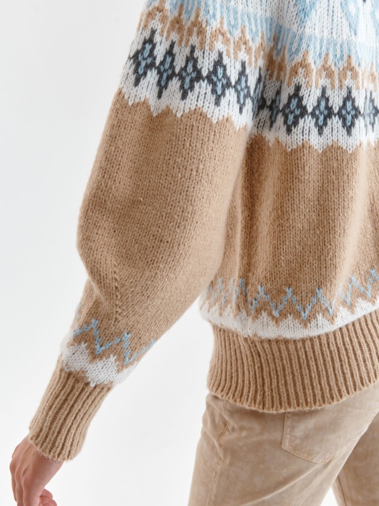 Sweter z półgolfem we wzór Sweter z półgolfem we wzór