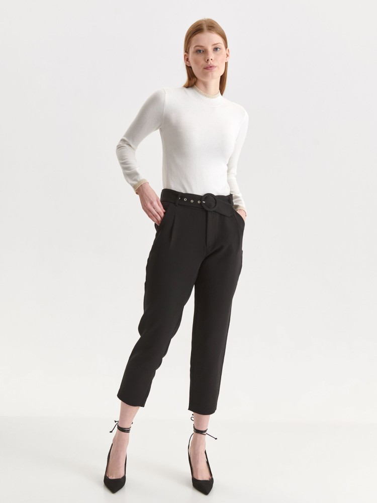 Sweter półgolf z dzianiny zdobionej metalizowaną nicią Sweter półgolf z dzianiny zdobionej metalizowaną nicią