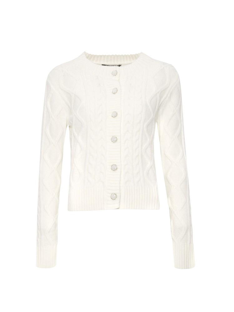 トップス KHOKI Embroiderydesign crewneck cardigan KHOKI】 Embroidery-design crew-neck cardigan 24fw-k-04