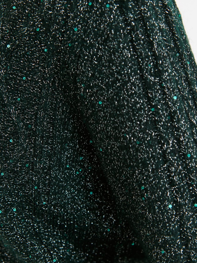 Połyskujący sweter damski z dekoltem w serek Połyskujący sweter damski z dekoltem w serek