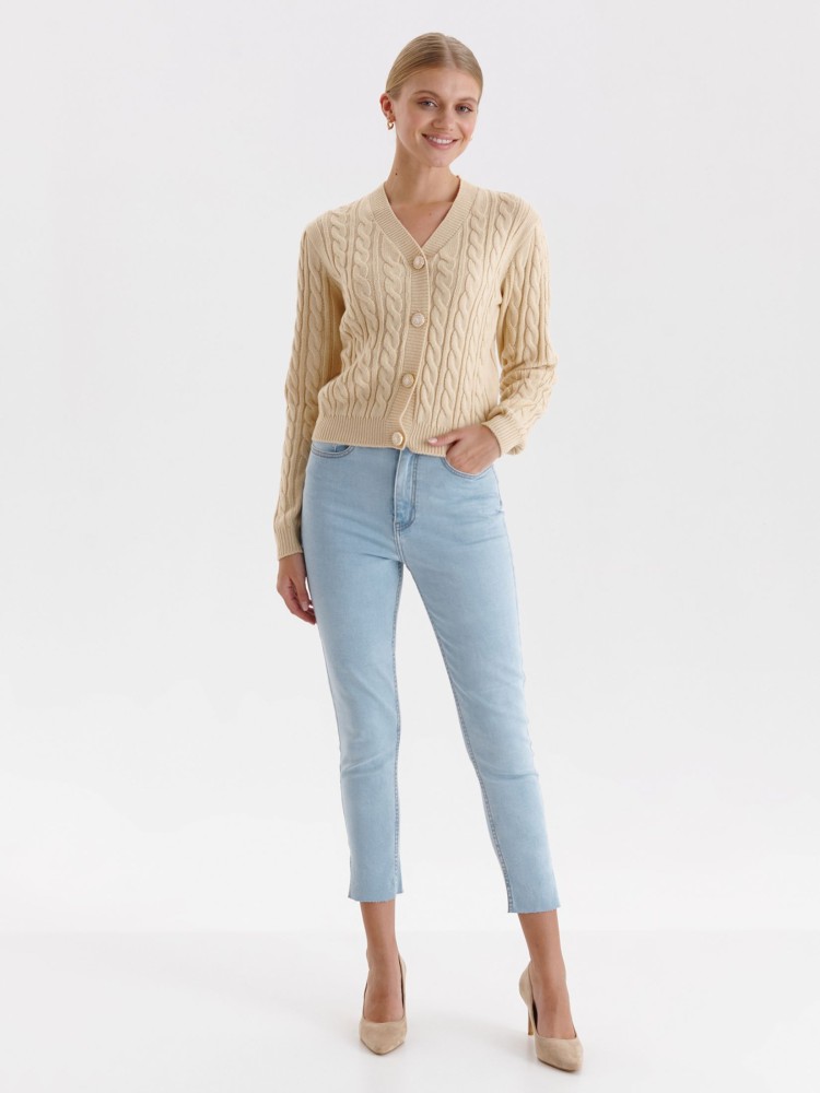 Krótki kardigan z ozdobnymi guzikami