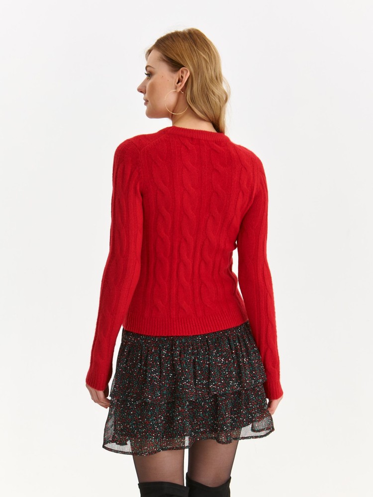 Gruby sweter z dekoracyjnym splotem