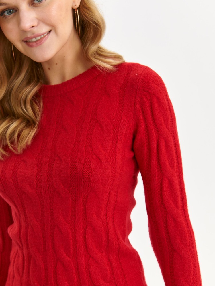 Gruby sweter z dekoracyjnym splotem