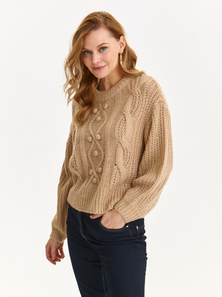 Gruby sweter z fantazyjnym splotem Gruby sweter z fantazyjnym splotem