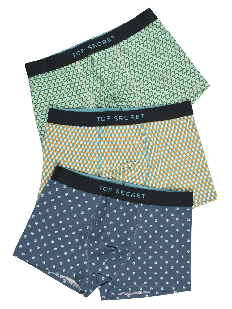 Komplet 3 par bokserek bieliźnianych z nadrukiem