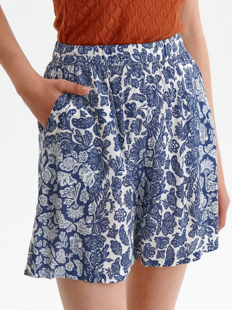 Luźne szorty damskie w kwiatowy nadruk