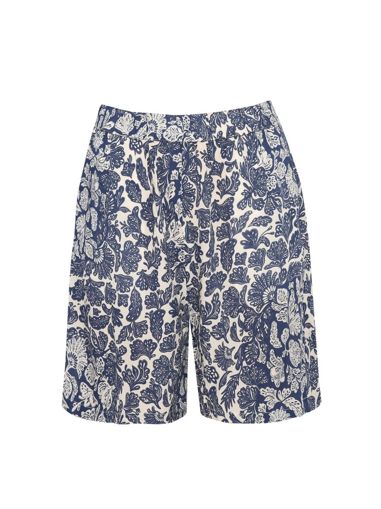 Luźne szorty damskie w kwiatowy nadruk