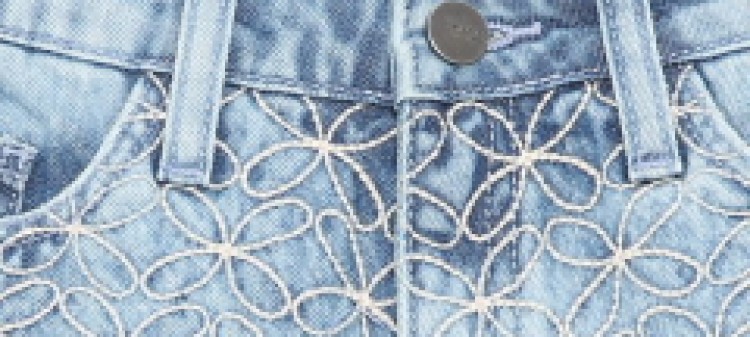 Denimowe szorty damskie z haftem