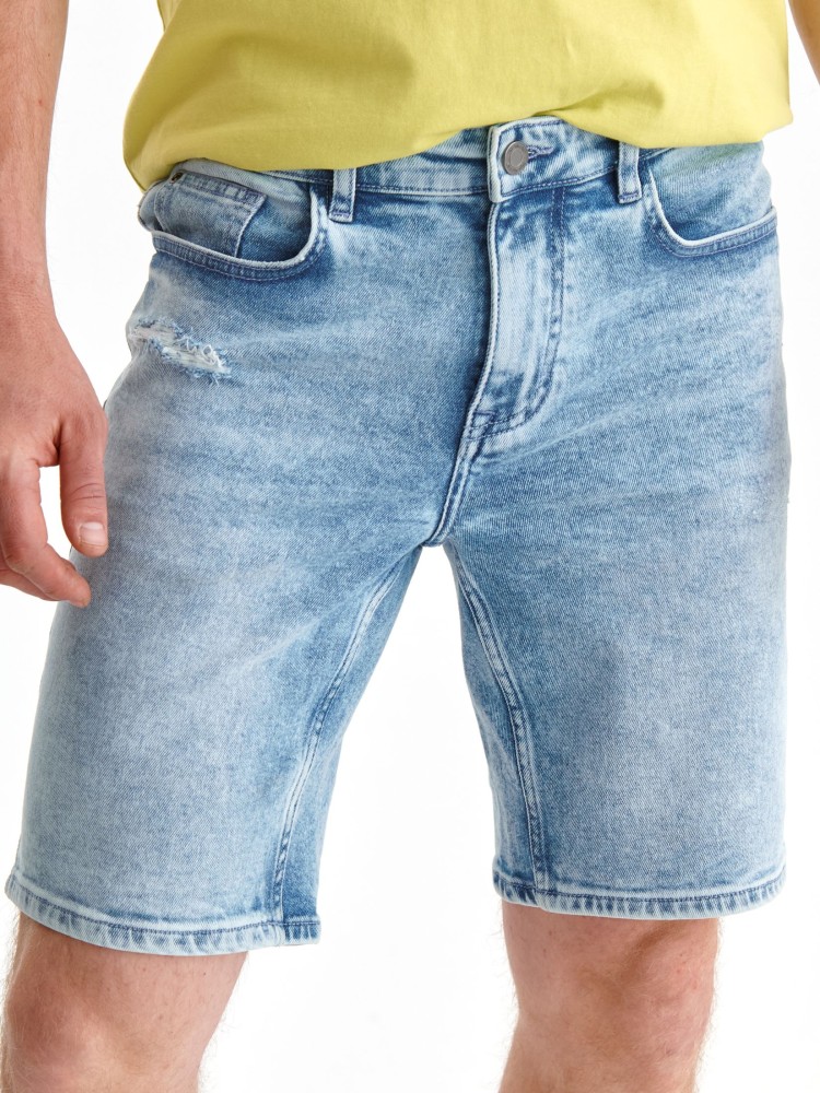 Jeansowe szorty męskie z przetarciami