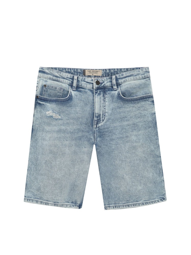 Jeansowe szorty męskie z przetarciami