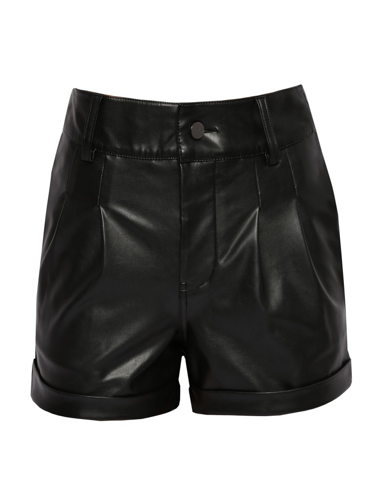 Szorty damskie z ekoskóry