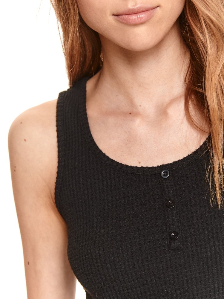 Bluzka na ramiączkach z guzikami przy dekolcie Bluzka na ramiączkach z guzikami przy dekolcie